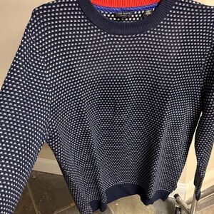 Ted Baker Navy and White Crewneck Sweater
